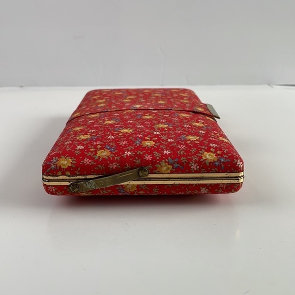 Jewelry Organizer Travel Case 1970’S Retro Red Floral - Picture 5 of 16